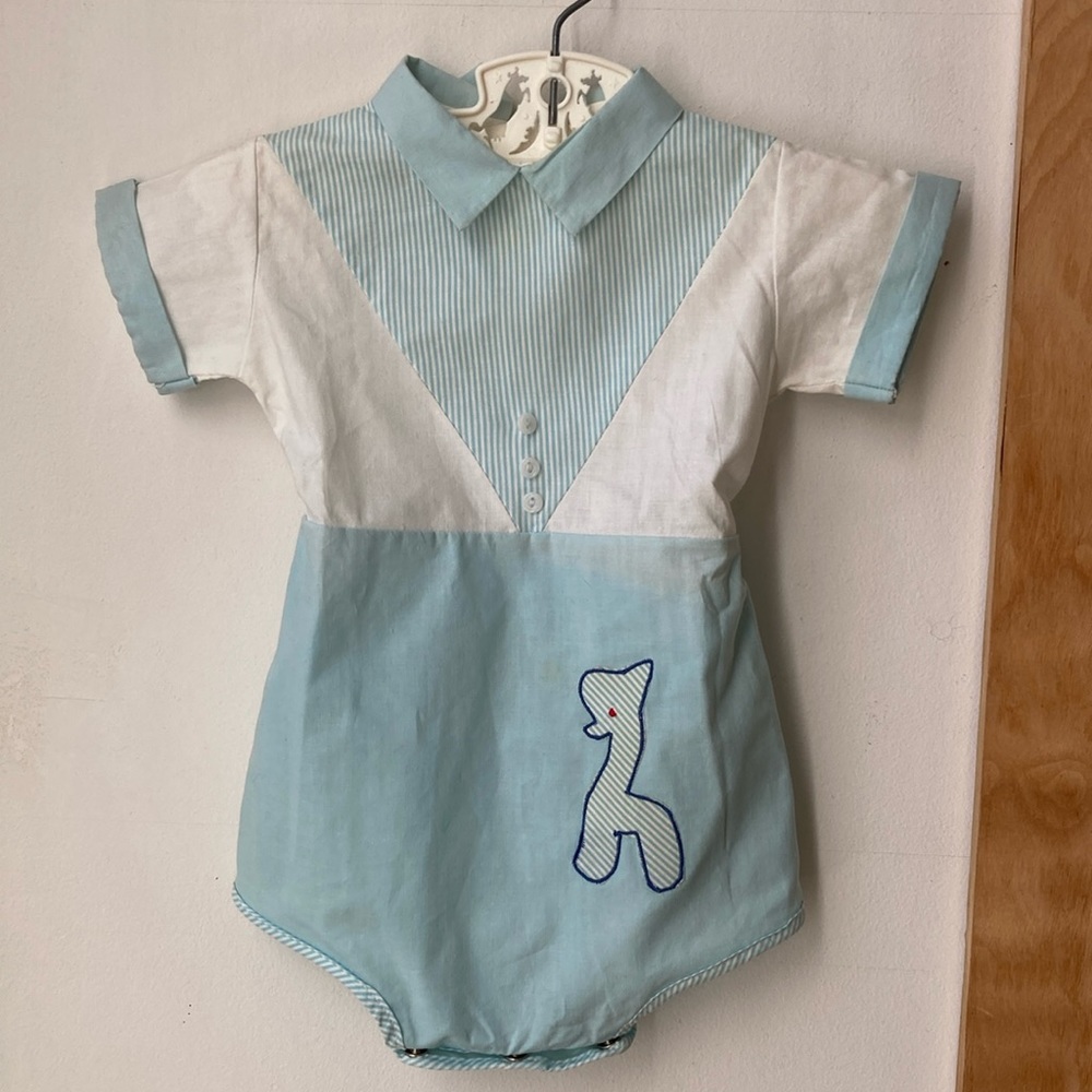 Vintage 50s 60s Windsor cotton romper sunsuit size 9 months